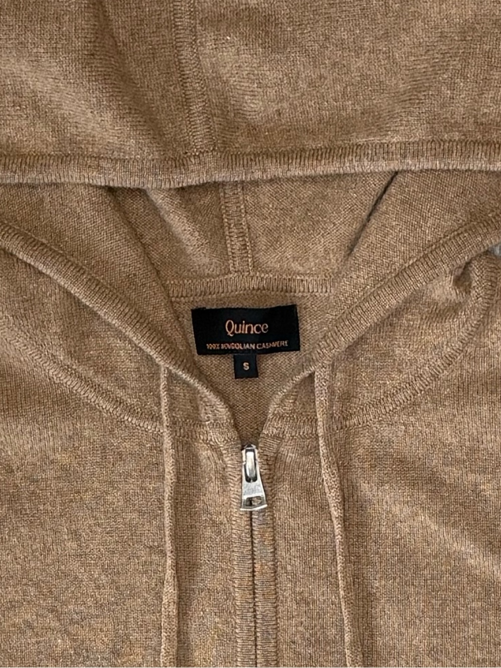 Quince Mongolian Cashmere Full-Zip Hoodie Teak Women’s Size S - Picture 3 of 12